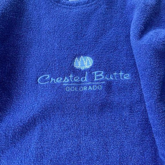 Embroidered Fleece‎ Crested Butte Crewneck Purple Size S - Picture 3 of 3